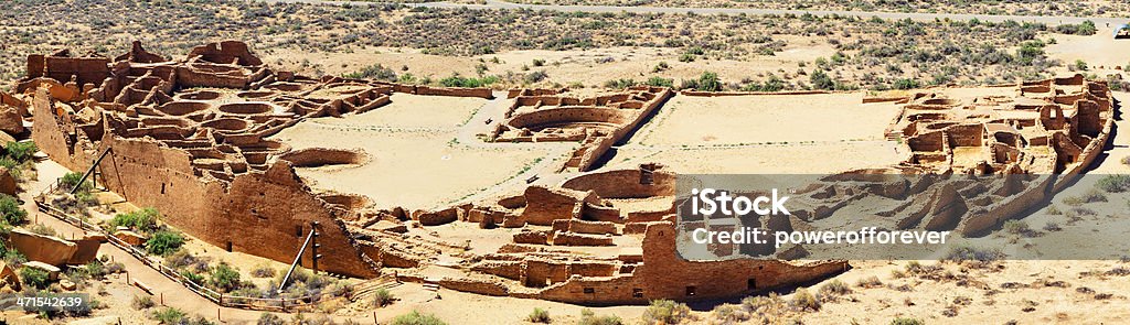 Pueblo Bonito Ruínas panorâmica-Parque histórico nacional da Cultura Chaco - Royalty-free Parque histórico nacional da Cultura Chaco Foto de stock