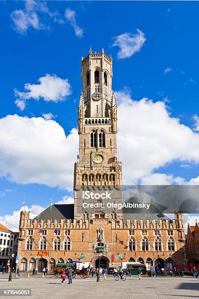 O Belfry No Mercado Honestamente Bruges - Fotografias de stock e mais imagens de Antigo - Antigo, Ao Ar Livre, Arquitetura