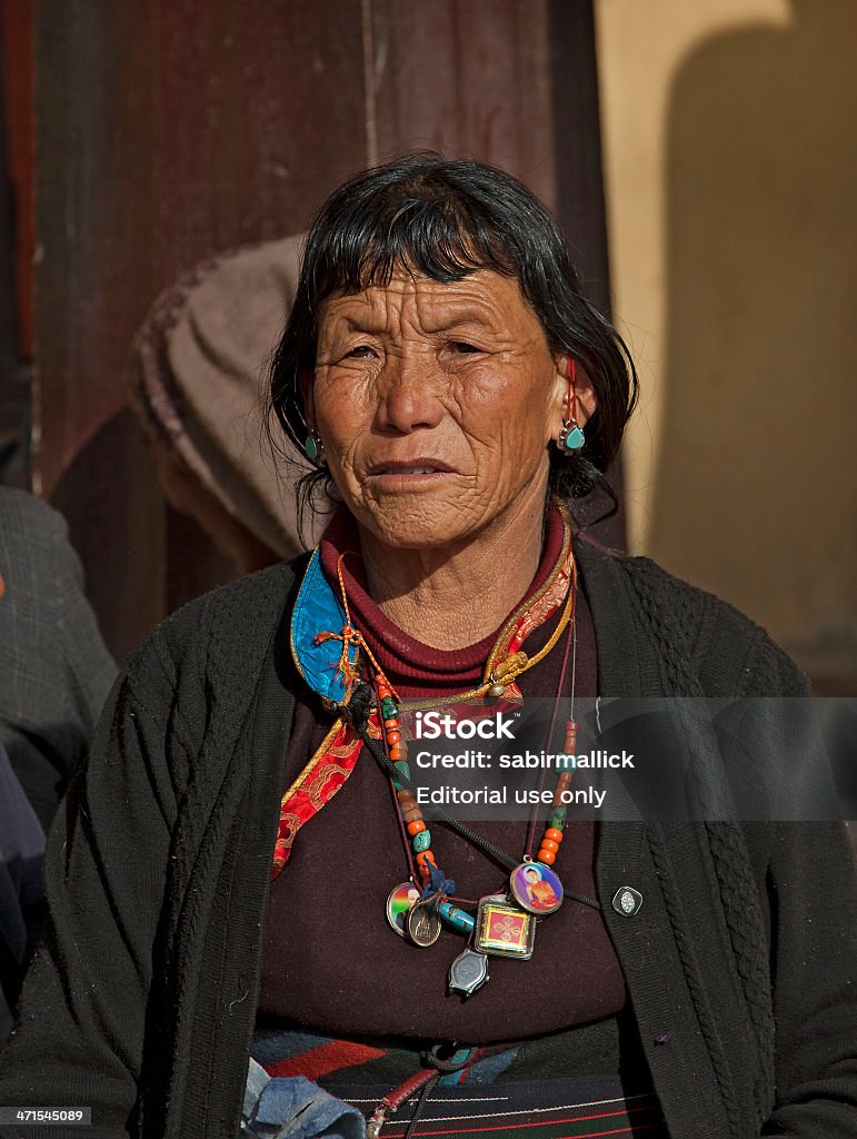 Porträt von Tibet Frau - Lizenzfrei Nepal Stock-Foto