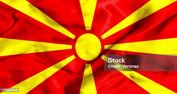 Macedonia Flag Stock Photo - Download Image Now - Flag, North Macedonia, 2015