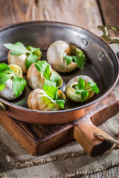 istock Tasty snails with garlic butter and parsley 471546330
