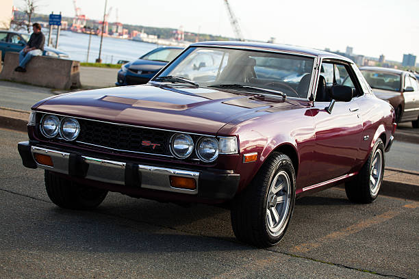 Dartmouth, Nova Scotia, Canada - May 30, 2013: A classic Toyota Celica ST parked in a parking lot.  Other automobiles are visible in the background.