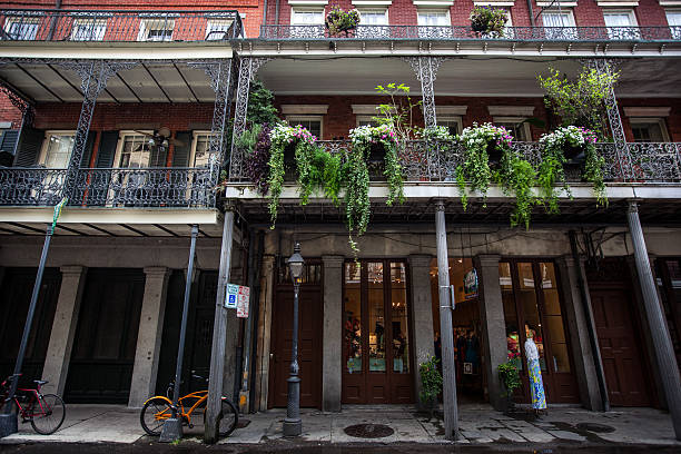 New Orleans Storefront in French Quarter District New Orleans, Louisiana, USA - May 2, 2013: New Orleans Storefront in French Quarter District jackson square stock pictures, royalty-free photos & images