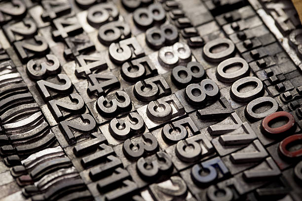 istock vintage letterpress alphabet and number background 471549084