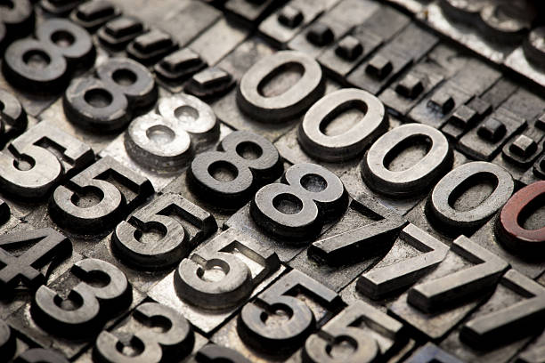 istock vintage letterpress alphabet and number background 471549086