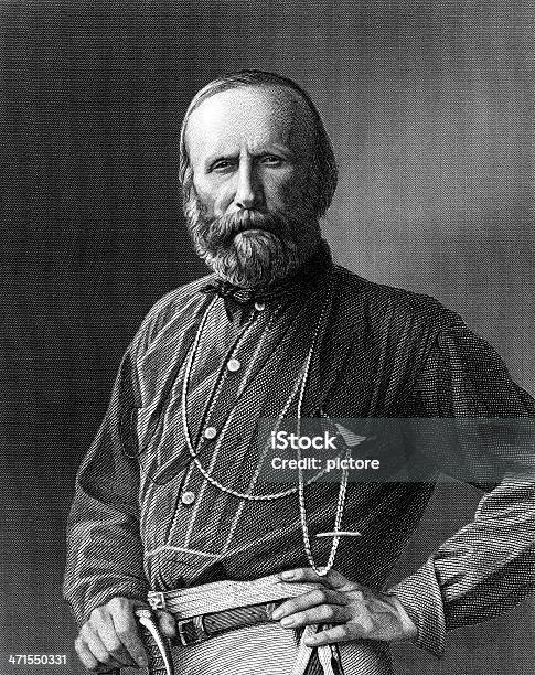 Giuseppe Garibaldi Italiano Generale E Politico - Immagini vettoriali stock e altre immagini di Giuseppe Garibaldi - Giuseppe Garibaldi, Arte del ritratto, Barba - Peluria del viso