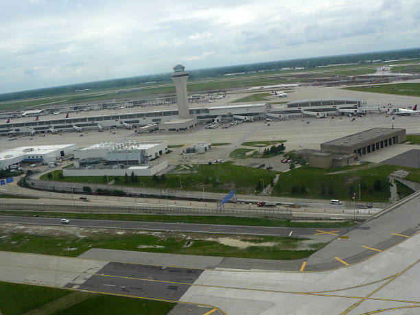 Detroit Metro Airport from the Air stock photo