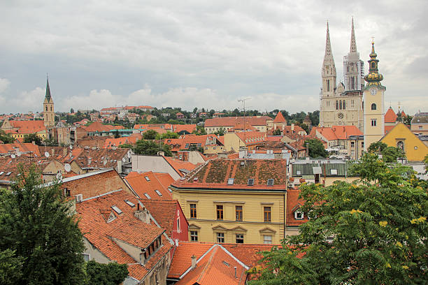 istock High view of Zagreb in cloudy day 471550754
