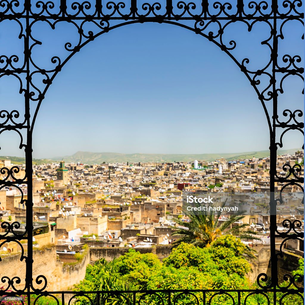 Vista da medina de Fez - Foto de stock de Fez - Marrocos royalty-free