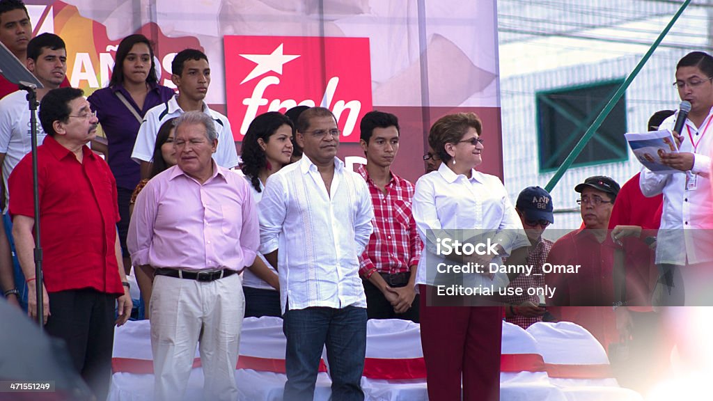 FMLN Presidente y Vicepresident candidatos en un mitin - Foto de stock de Aficionado libre de derechos