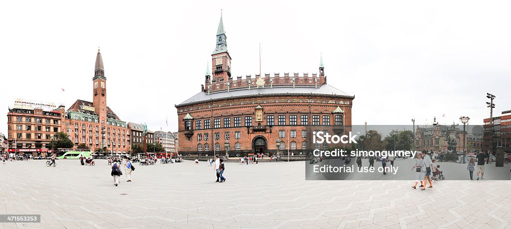 Raadhus turistas Copenhague, Dinamarca Panorama - Foto de stock de Andar royalty-free