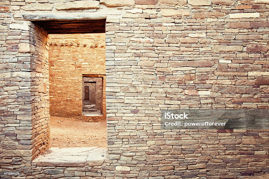 Pueblo Bonito Ruins - Chaco Culture National Historical Park Pueblo Bonito Ruins in Chaco Canyon at Chaco Culture National Historical Park, New Mexico, USA. American Culture Stock Photo