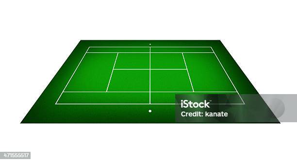 Illustration Of Tennis Court Stock Photo - Download Image Now - Activity, Backgrounds, Clay