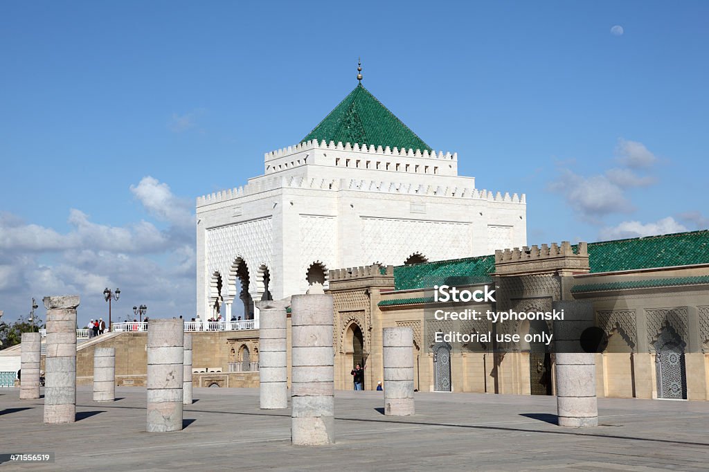 Mausoleum in Rabat, Morocco Rabat, Morocco - Mai 21, 2013: Mausoleum of Mohammed V in Rabat, Morocco. The mausoleum contains the tombs of the Moroccan king and his two sons, King Hassan II and Prince Abdallah Mausoleum Of Mohammed V Stock Photo