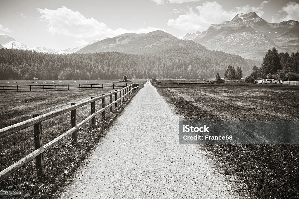 Street Weg in engadin valley - Lizenzfrei Alpen Stock-Foto