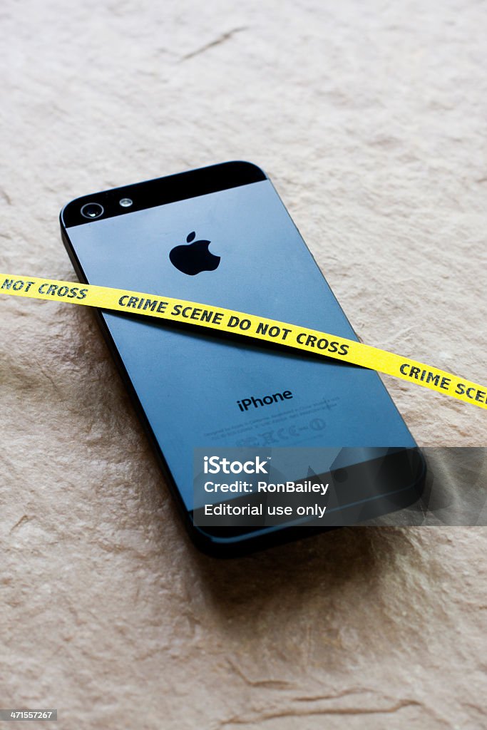 Apple iPhone Tatort - Lizenzfrei Absperrband Stock-Foto