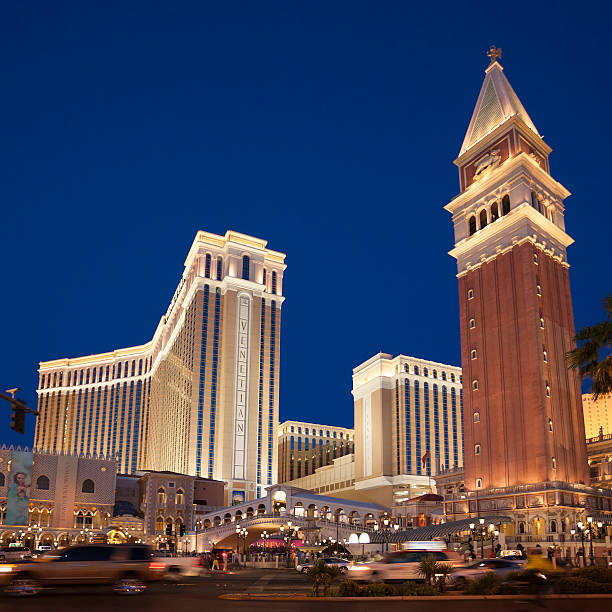 Las Vegas, Nevada, USA - May 18, 2013: Traffic outside The Venetian Resort hotel and casino in Las Vegas. The Venetian is owned and operated by the Las Vegas Sands Corporation.