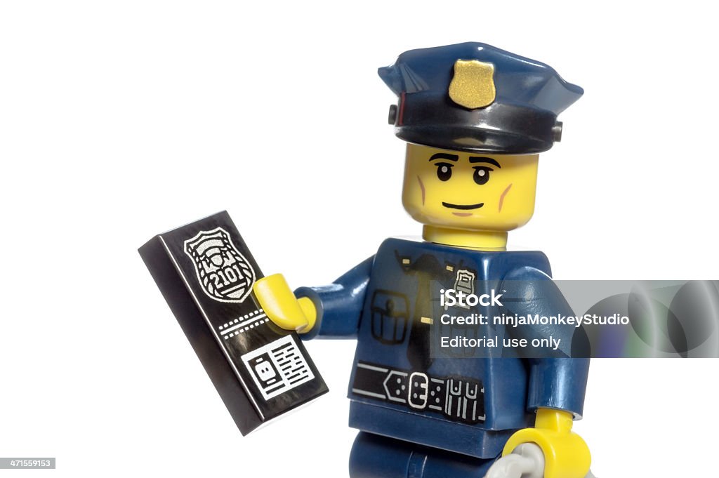 警察官レゴのミニフィギュア - 警察のロイヤリティフリーストックフォト