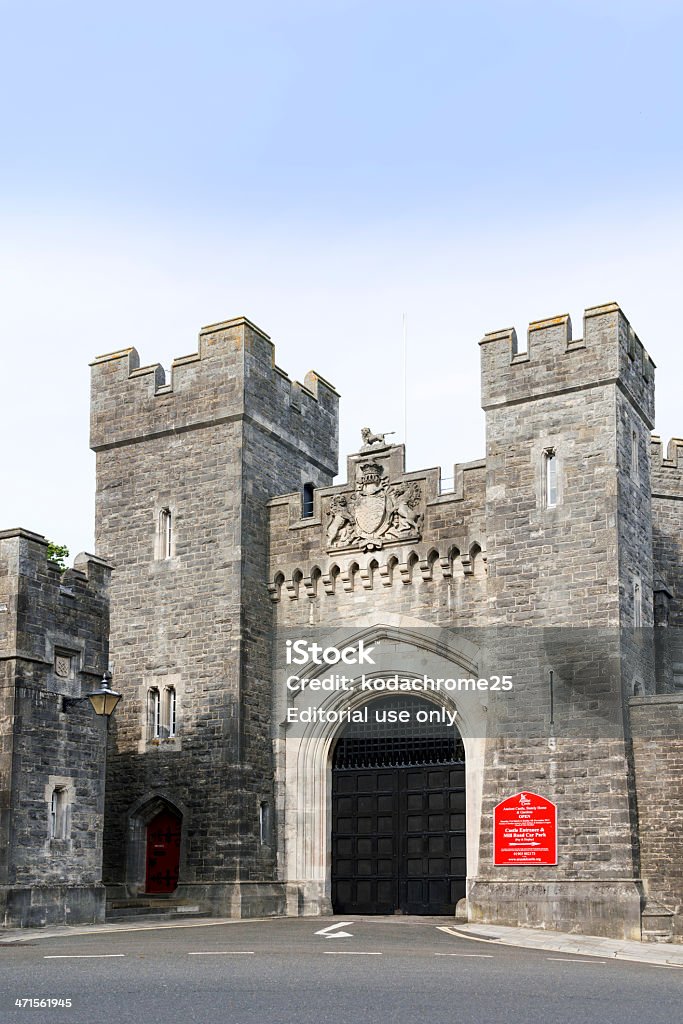 arundel Arundel, UK - September 9, 2012: Arundel is a historic market town in West Sussex in the county of Sussex, England UK, It is situated close to the South Coast tourist towns, It is popular with visitors and tourists. This photograph was taken on a warm sunny afternoon in late summer. This is a view of the exterior of the castle, a popular tourist attraction.  Arundel Stock Photo