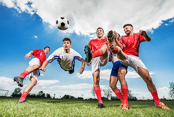 istock Soccer player heading the ball. 471561962
