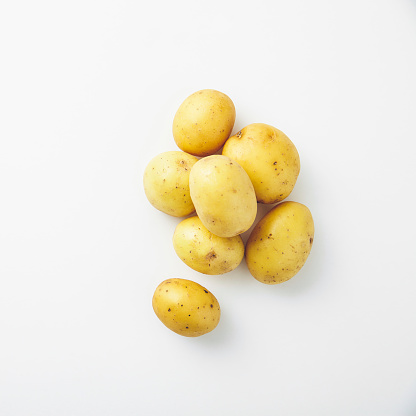 Overhead view of small potatoes