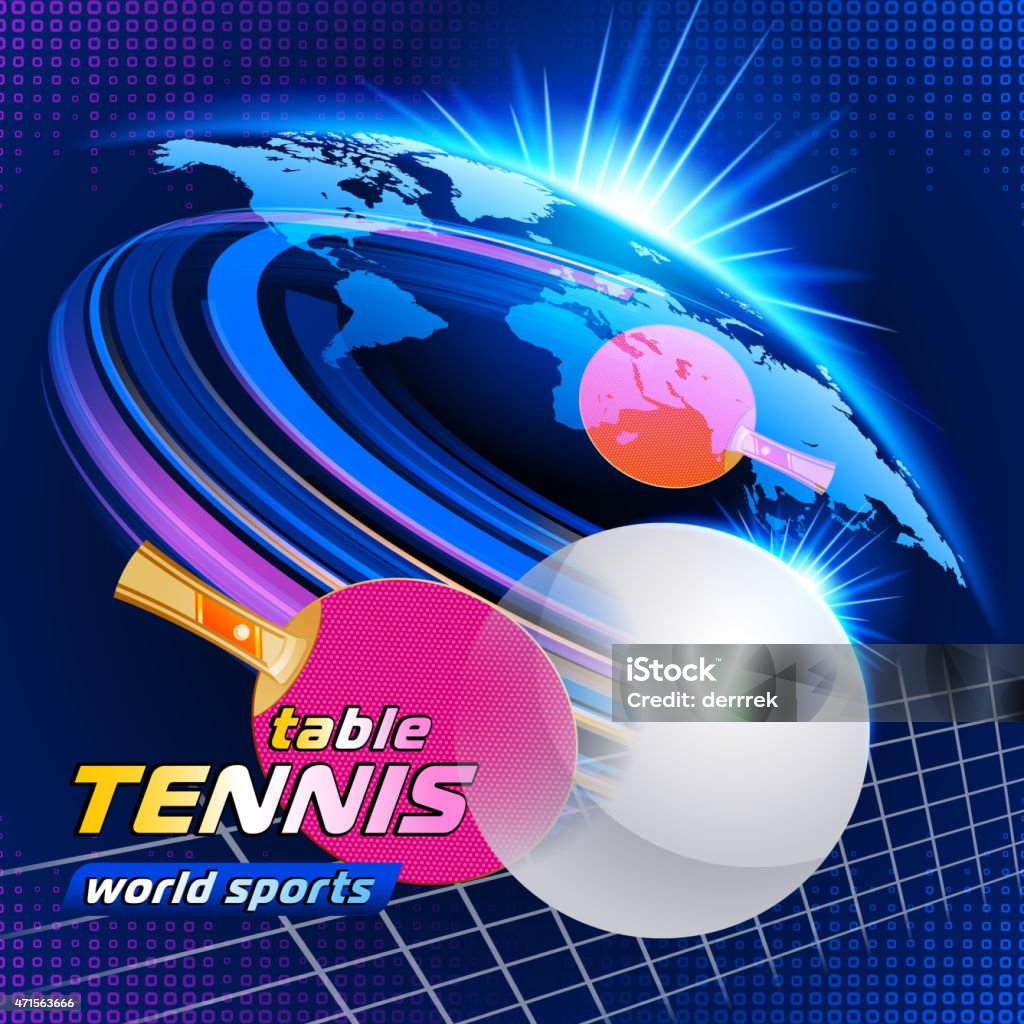 Table Tennis Vector of world map  2015 stock vector