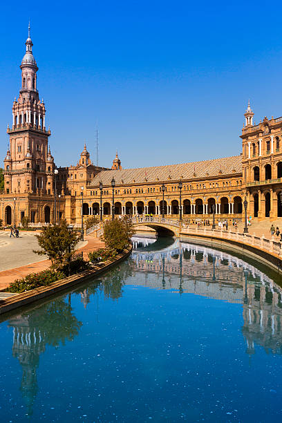 "lugar de l'espagne" en sevilla - plaza de espana spain seville famous place fotografías e imágenes de stock