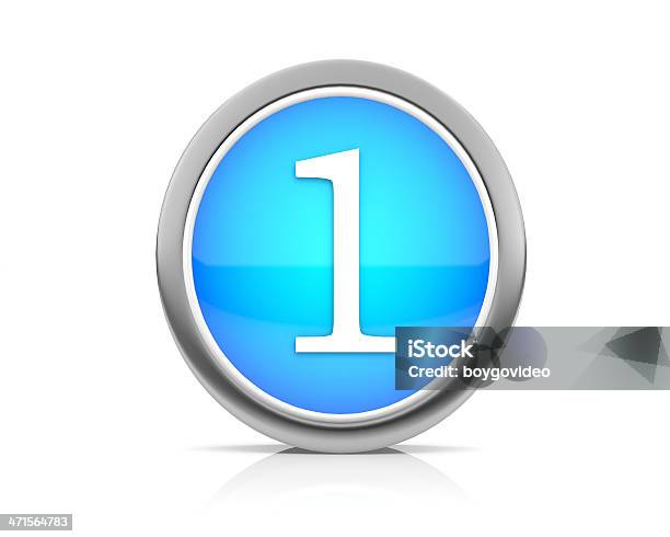Número1 - Fotografias de stock e mais imagens de Azul - Azul, Botão - Peça de Máquina, Contagem Regressiva