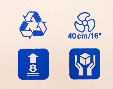 symbols on the cardboard box