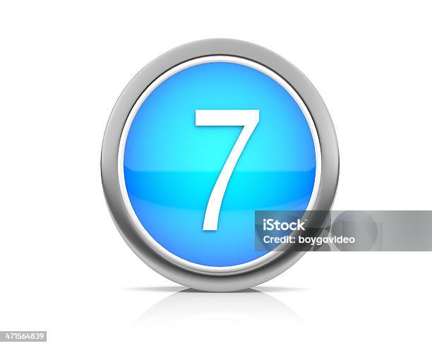 Number7 - Fotografias de stock e mais imagens de Azul - Azul, Botão - Peça de Máquina, Contagem Regressiva