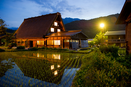 Traditional farmhouse in the Japanese village of Shirakawa-go