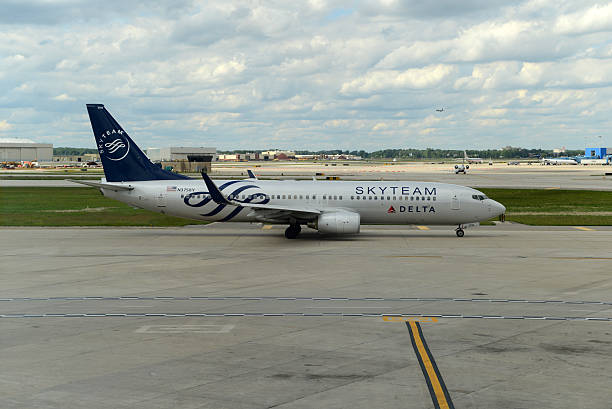 Delta Airlines 737 in Skyteam Livery at Detroit Airport stock photo