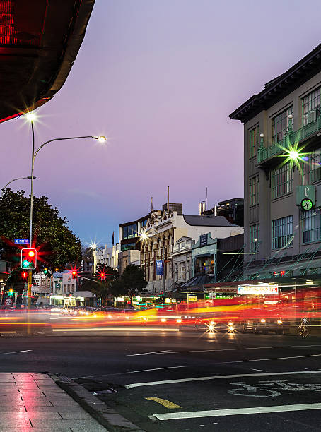 Auckland's Karangahape Road at dusk stock photo