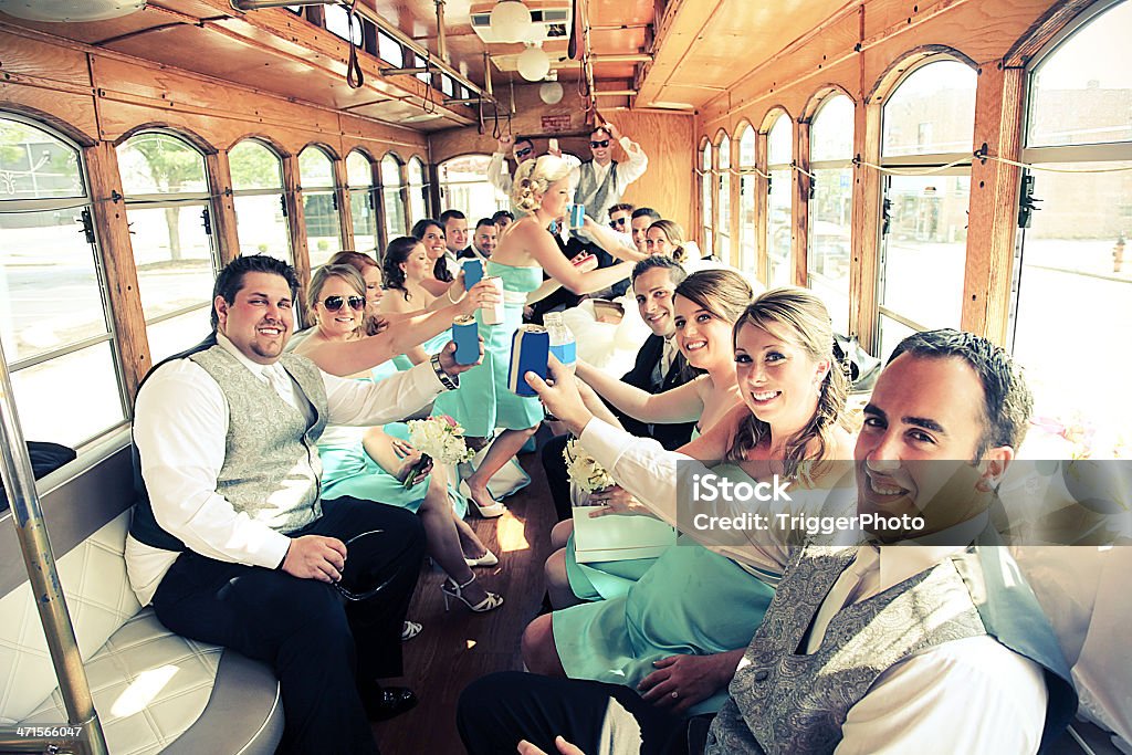 Wedding Party Trolley Party. Wedding Stock Photo