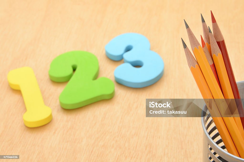 School education concepts, number toy and pencils 2015 Stock Photo