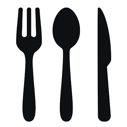 Vector Illustration of cutlery (Fork, spoon and knife). High resolution JPEG and Transparent PNG included in file.