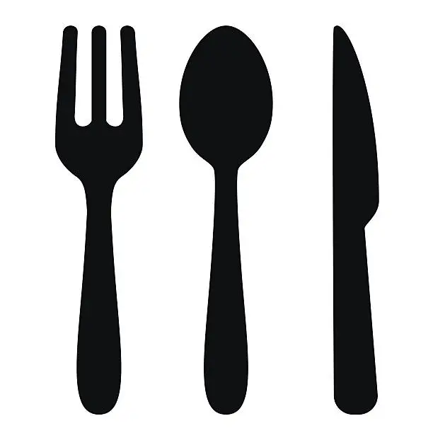 Vector illustration of Fork, spoon and knife - VECTOR