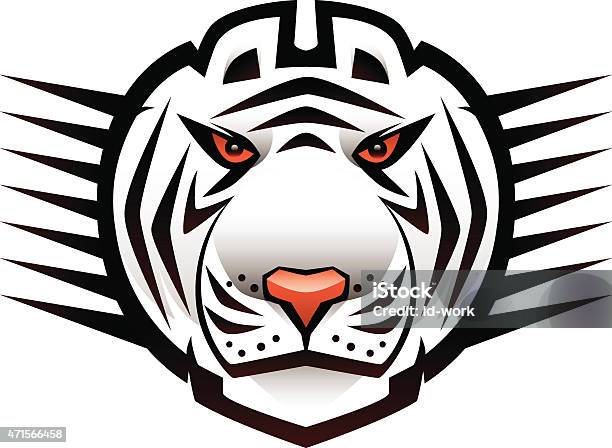 Ilustración de Cabeza De Tigre Blanco Mascot y más Vectores Libres de Derechos de 2015 - 2015, Animal, Animales salvajes