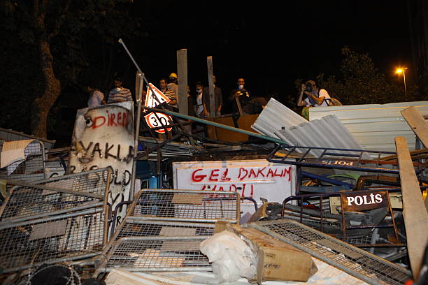 resiste a demonstração em taksim, istambul, para salvar gezi park - chapuling - fotografias e filmes do acervo