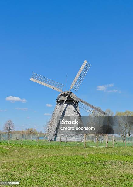 Ancient Wooden Windmill Stock Photo - Download Image Now - Ancient, Blue, Cultures