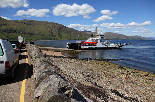 Fort William,Scotland,7th June 2013 :The Corran ferry on Loch Linnhe travels between Nether Lochaber and Ardgour.It links the A82 with Morvern,Moidart,Andnamurchan,via the village of Strontian.