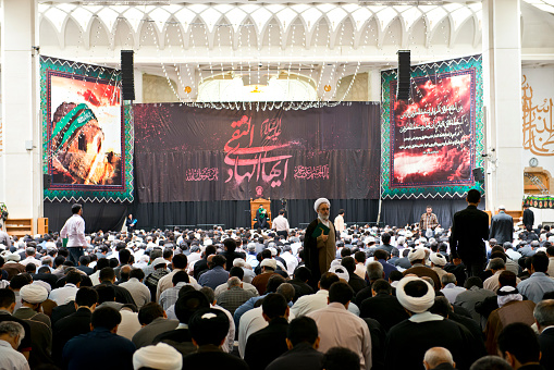Qom- Iran. -may 14,2013: The Mullahs is teaching in Fatima Masumeh shrine. 