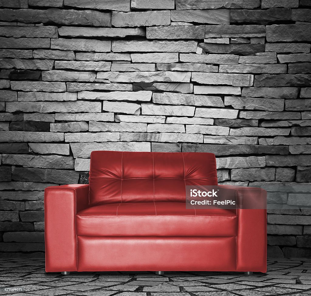 Red sofa in the room Arts Culture and Entertainment Stock Photo