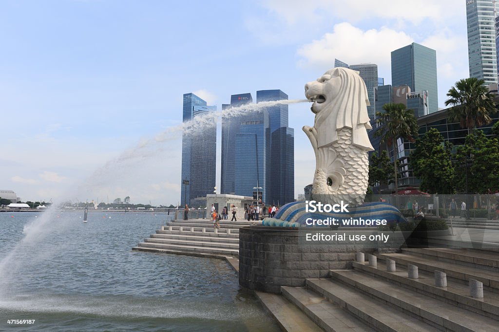 Merlion Park a Singapore - Foto stock royalty-free di Merlion