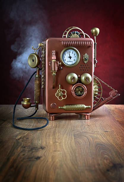 Copper Phone. Steampunk style future Phone. Hand/home made model.  steampunk fashion stock pictures, royalty-free photos & images