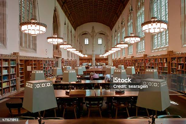전문대학교 도서실도 독서모드 객실 예일 대학교에 대한 스톡 사진 및 기타 이미지 - 예일 대학교, 도서관, 실내