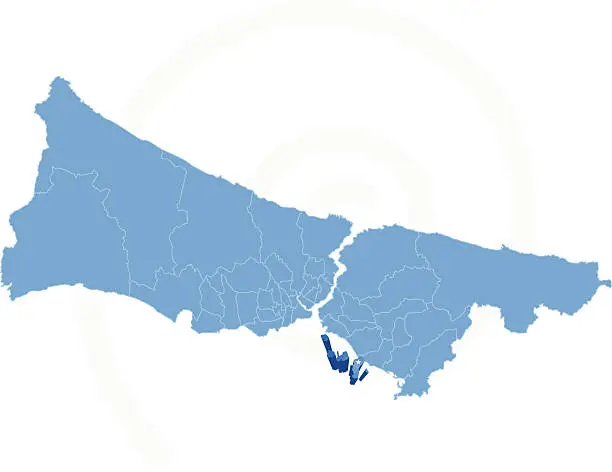 Vector illustration of Map of Istanbul