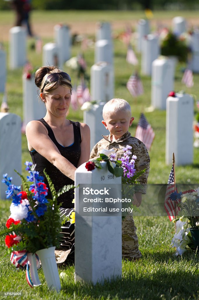 Memorial giorno, Cimitero Nazionale di Arlington - Foto stock royalty-free di Cimitero Nazionale di Arlington