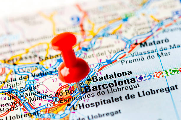 istock Europe cities on map series: Barcelona 471575419