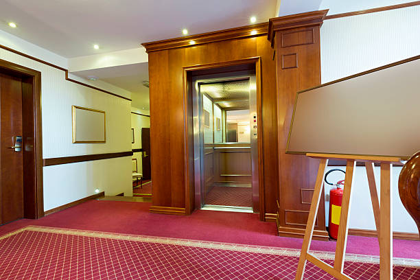 istock Elevator and sign board in hotel 471576004